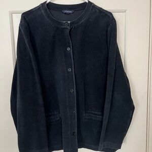 Lands' End Vintage Black Corduroy Utility Jacket 1X